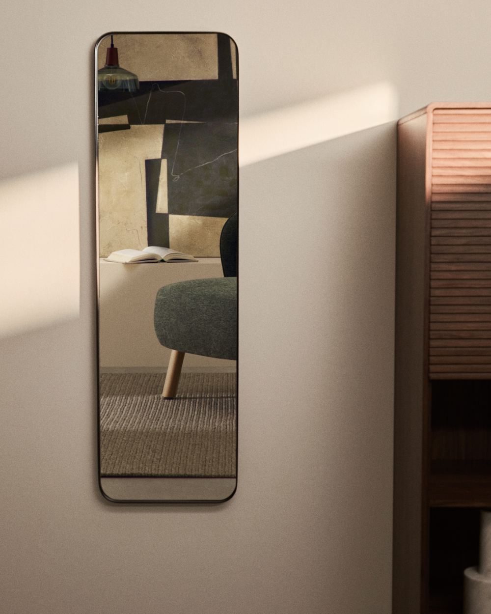 Черное металлическое зеркало Marco 55,5 x 150,5 см