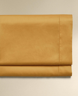 Zara Home - Простыня из сатина с подолом (300 нитей), горчичный, 160x280 см