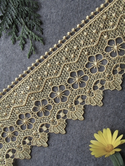 Кружево плетеное, ш. 7,8 см, бежевый