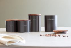 Банка керамическая для хранения кофе, 650 мл, черная