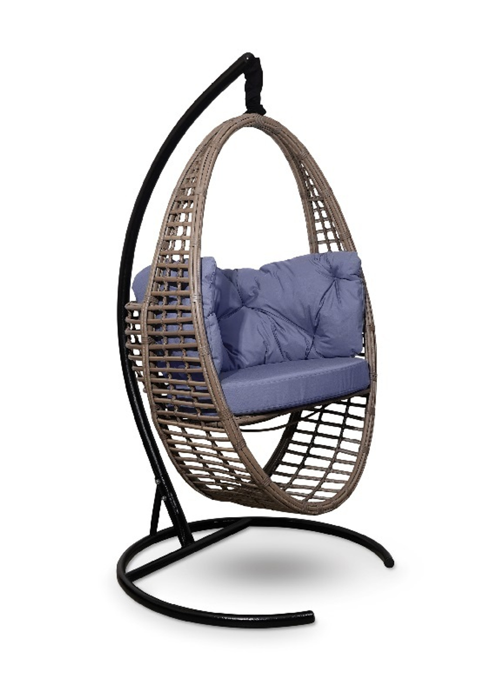Подвесное кресло-кокон Derbent горячий шоколад, синяя подушка (Laura Outdoor)