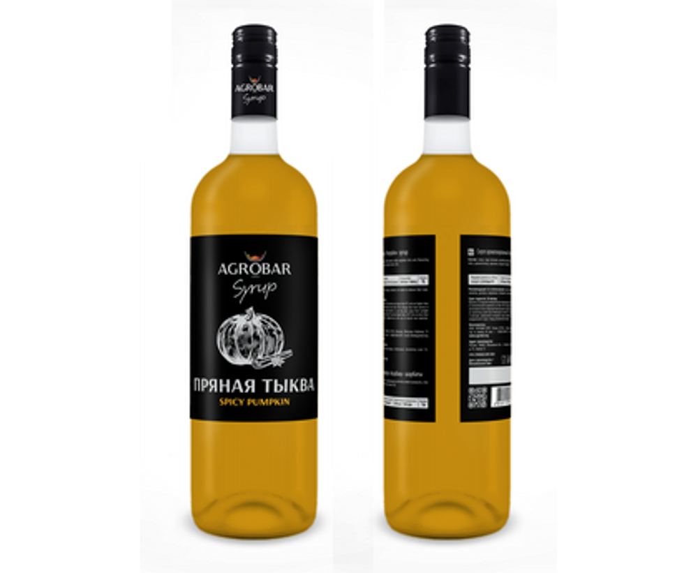 Сироп «AGROBAR» со вкусом «Пряная Тыква» (Spicy Pumpkin), 1  л