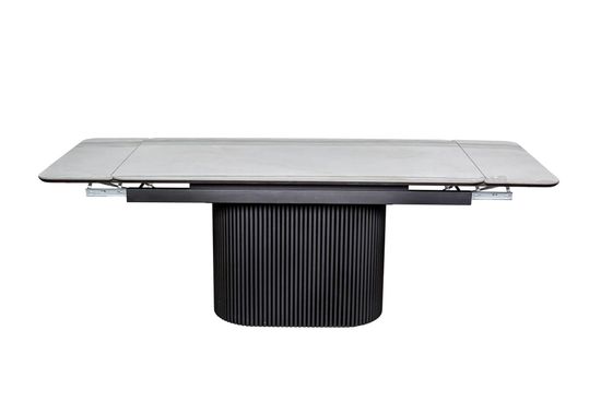 Стол обеденный раздвижной RELAX -160 (224), QUIOS SILVER RULIDO глянцевая / черный муар