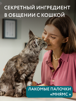 Лакомство Мнямс лакомые палочки для стерилизованных кошек из индейки и цыпленка 10х5 г