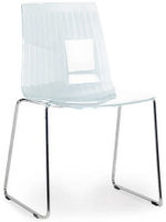 Стул прозрачный на полозьях Papatya X-Treme S Sled, хромированный, прозрачный