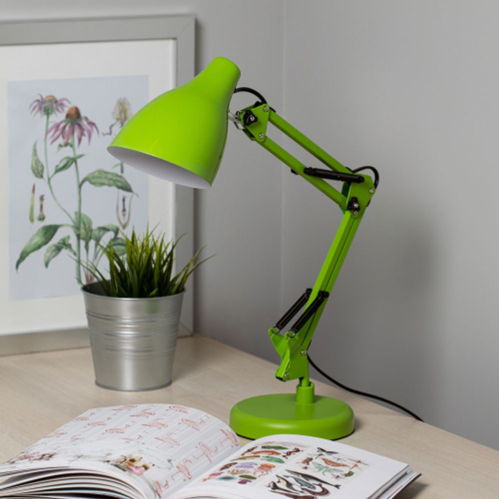 Настольный светильник ЭРА N-123-E27-40W-GR Е27 с основанием зеленый | Настольные светильники под лампу