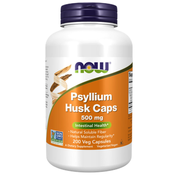 Now Foods Psyllium Husk 500 mg 200 veg capsules, Клетчатка, Псиллиум