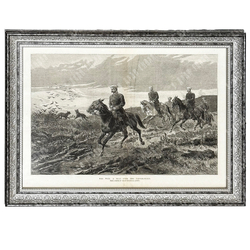 Вудвиль мл. Скобелев поездка по полю боя после битвы. Гравюра. Великобритания, 1877 г.