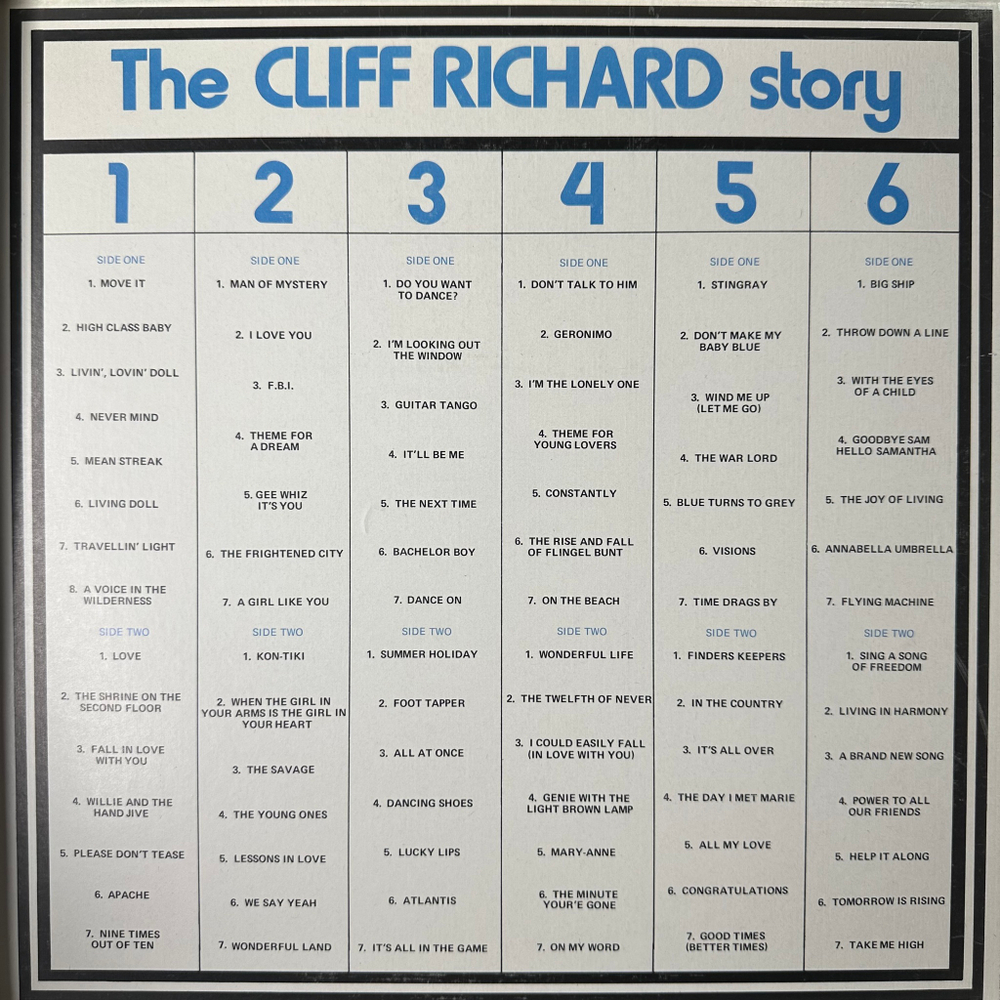 Cliff Richard Featuring The Shadows – The Cliff Richard Story 6LP (Англия 1974г.)