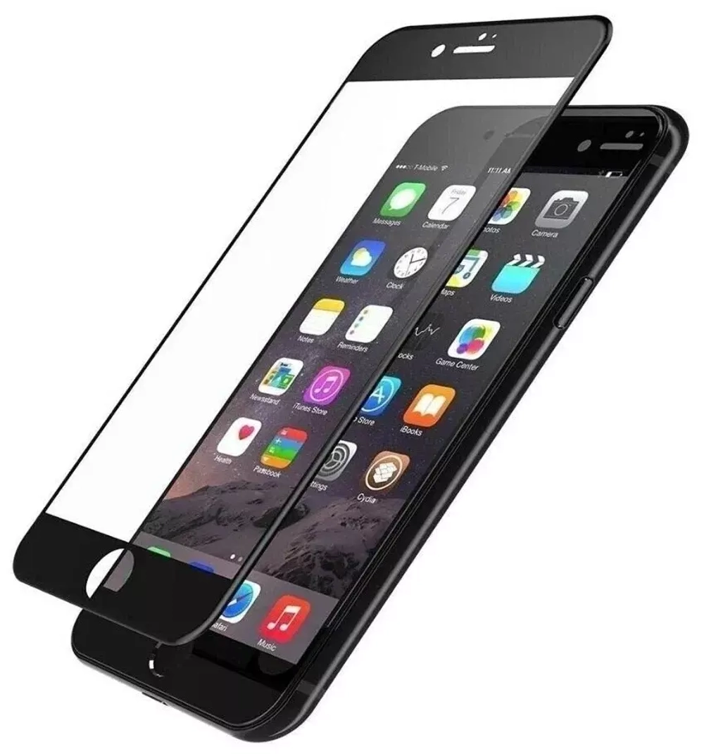 Защитное стекло "Тонкое" для iPhone 7/8/SE (2020)/SE (2022) Черный (Полное покрытие 0,25 мм)