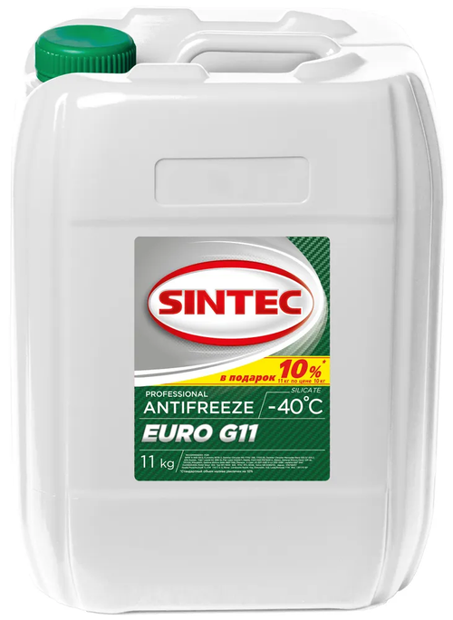 Антифриз Sintec Euro G11, зеленый, 11 кг