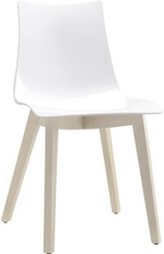 Стул пластиковый Scab Design Natural Zebra Antishock, отбеленный бук, белый