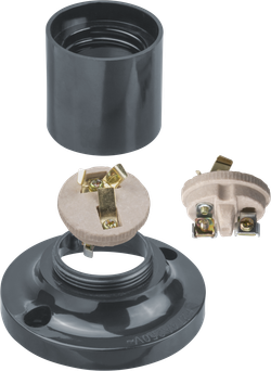 Патрон электрический Navigator 71 608 NLH-BL-W2-E27 карболит потолоч. прямой Е27