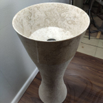 Раковина напольная из мрамора Cream MN-61362 (40*40*90)