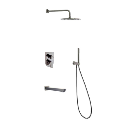 Встраиваемый смеситель для душа с изливом, с тропическим и ручным душем URBAN CHIC K2115031NC никель