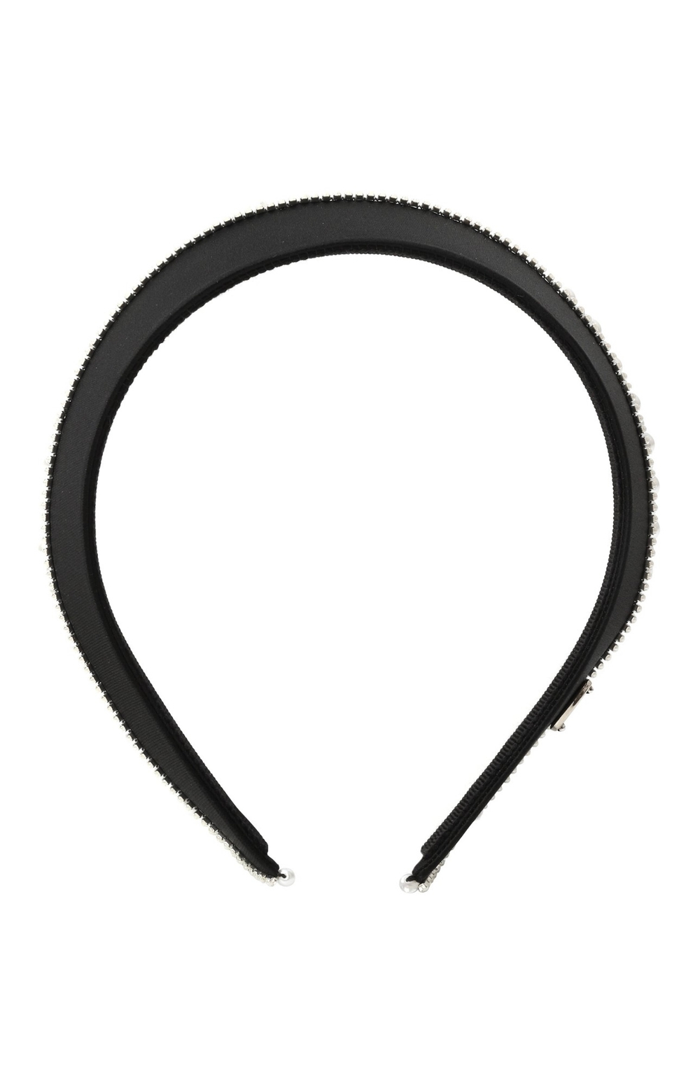 Кокошник XS из черного шелка с жемчугом