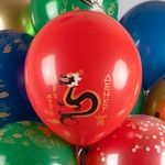 Шар (12''/30 см) Дракон на Удачу, Ассорти, пастель, 5 ст, 25 шт.