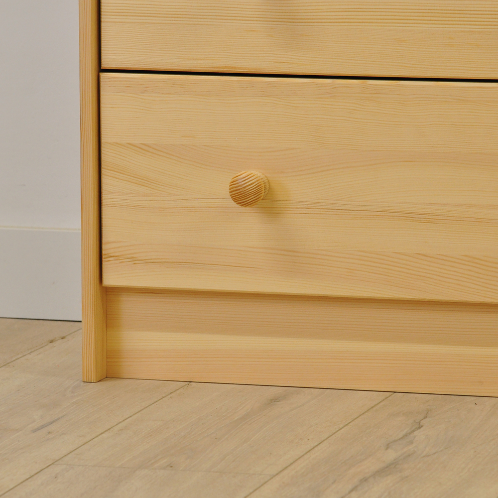 Комод деревянный Раст 4 ящика для хранения вещей и игрушек с органайзерами, из массива сосны в лаке