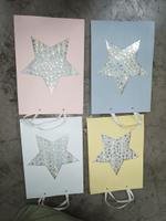 Пакет подарочный "Star" 44*31*12см, прозрач.окно в виде звезды с гологр.эфф.