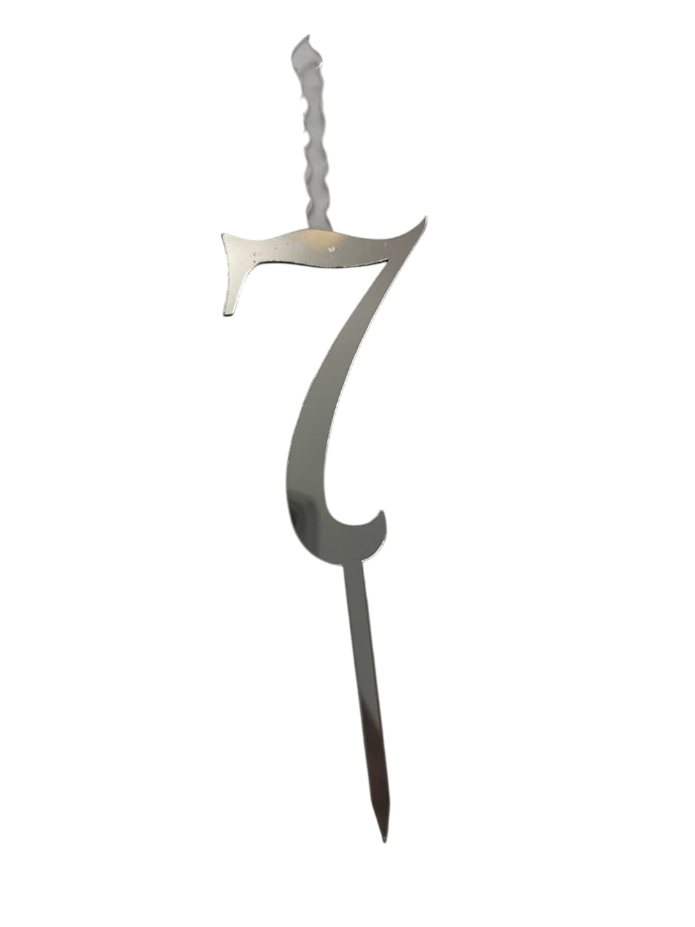 Элегантный топпер-свеча «Цифра 0-9» (серебро)