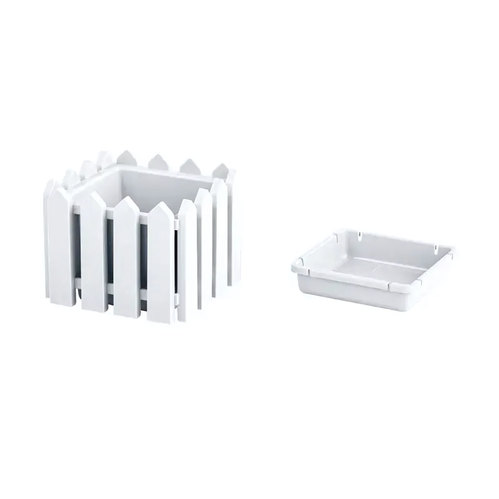 Кашпо Лардо квадратное малое белый 193х160мм