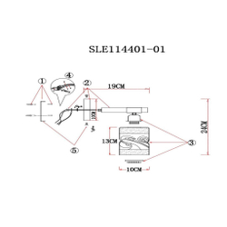 SLE114401-01 Светильник настенный Черный, Темное дерево/Черный, Прозрачный, Янтарный E27 1*60W