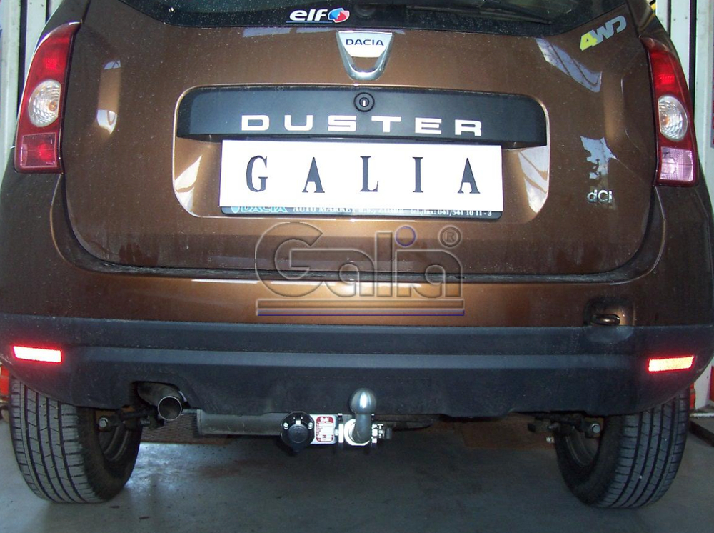 Фаркоп оцинкованный Galia D041A для Renault Duster 2010-2015, 2015-2019 2WD/4WD, Nissan Terrano 2014-(паспорт и сертификат в комплекте)(без электрики)