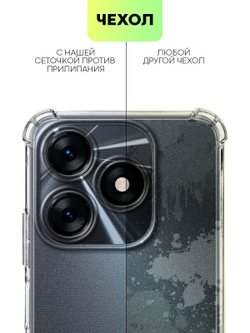 Чехол BROSCORP для Tecno Spark 10 (арт. TCN-S10-HARD-TPU-TRANSPARENT)