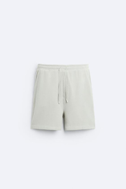 ZARA ШОРТЫ SOFT В РУБЧИК, ГОЛУБОЙ