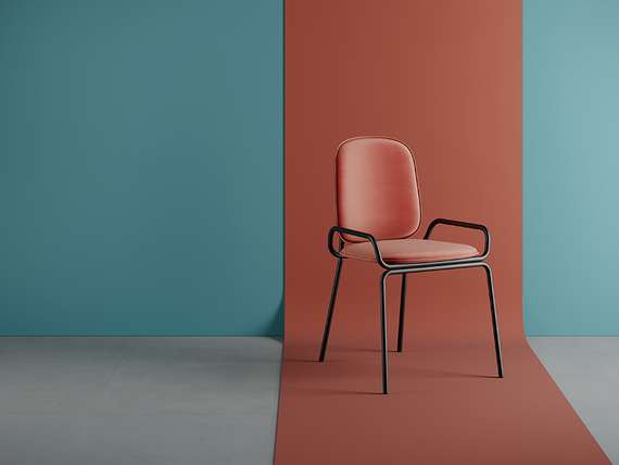 Стул Ror, Double Frame, темно-красный велюр