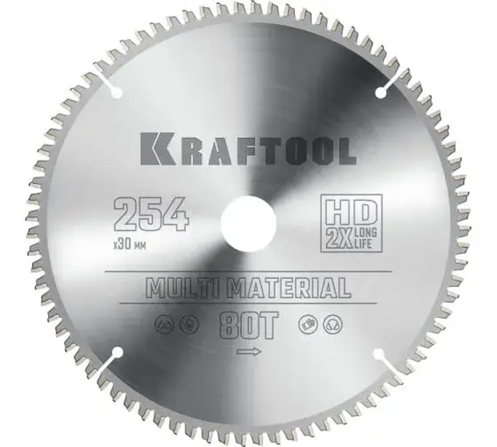 Диск пильный по алюминию Multi material 254x30 мм, 80Т KRAFTOOL