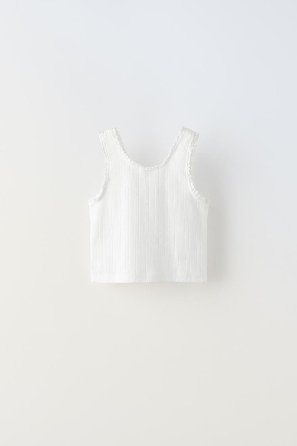 ZARA ТОП VARSITY С ПЕРФОРАЦИЕЙ, БЕЛЫЙ