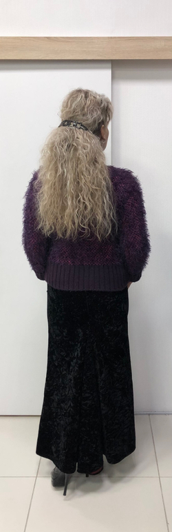 Длинная велюровая юбка с "переливом" цветов