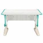 Стол-парта регулируемый "ДЭМИ" СУТ.43, 1000х550х530-815 мм, бежевый каркас, пластик аквамарин, рамух белый (КОМПЛЕКТ)