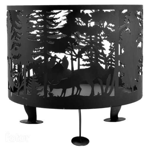 Костровая чаша d-65 см. (рисунок "Лес") съемные ножки