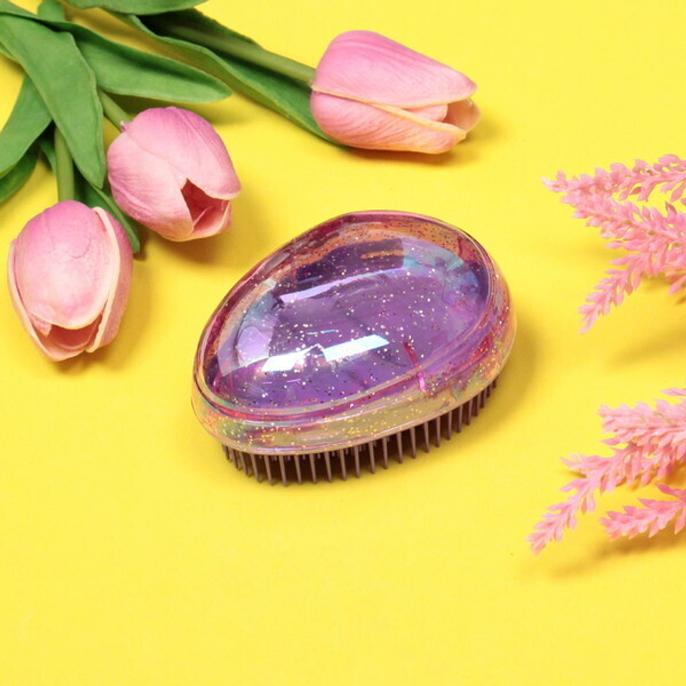 Расческа массажная компактная «Beauty Room», цвет фиолетовый в коробке, 8*6,5см