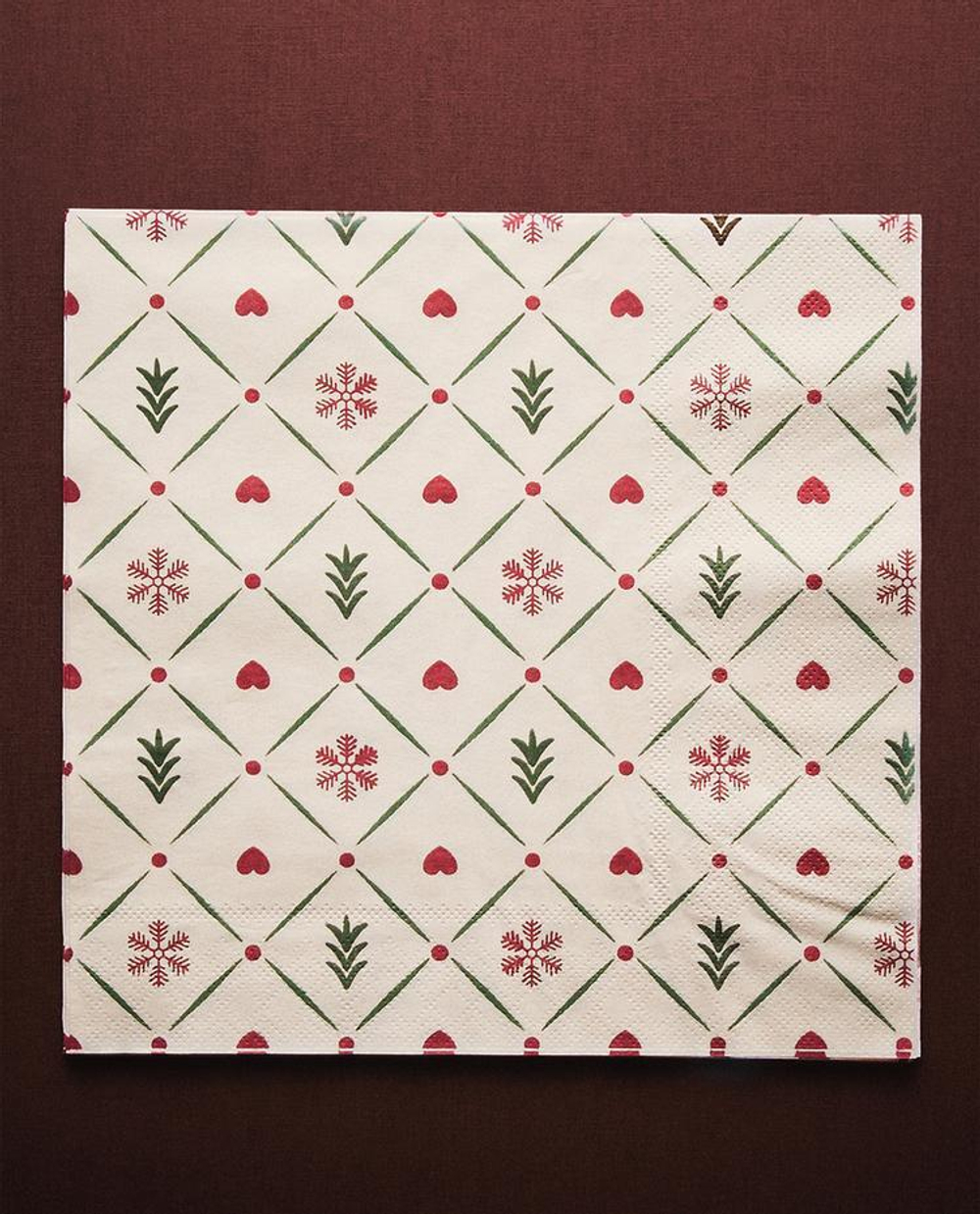 ZARA HOME НАБОР РОЖДЕСТВЕНСКИХ БУМАЖНЫХ САЛФЕТОК С ПРИНТОМ (20 ШТ.), КРАСНЫЙ