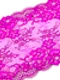 03-193 Кружево эластичное 19 см, фуксия/черный