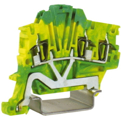 HTE.1/1+2(Ex), зажим для заземления, 1 ввод/2 вывода, 1,5 кв.мм желто-зеленый