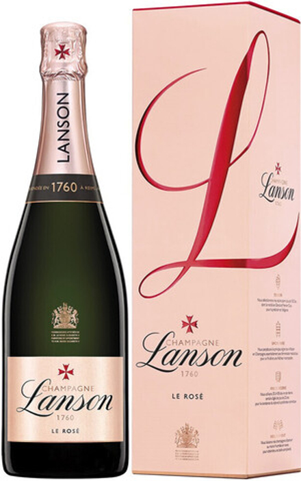 Шампанское Lanson Rose Label Brut Rose gift box, 0,75 л.