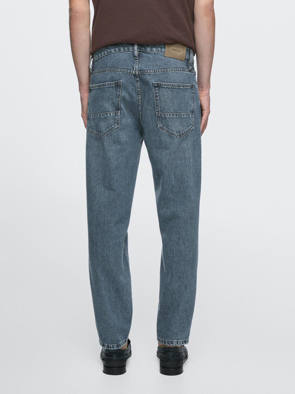 Massimo Dutti Укороченные джинсы зауженного кроя, глубокий синий