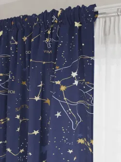 Штора тканевая на кухню, для спальни "Созвездия" 150х200 1шт