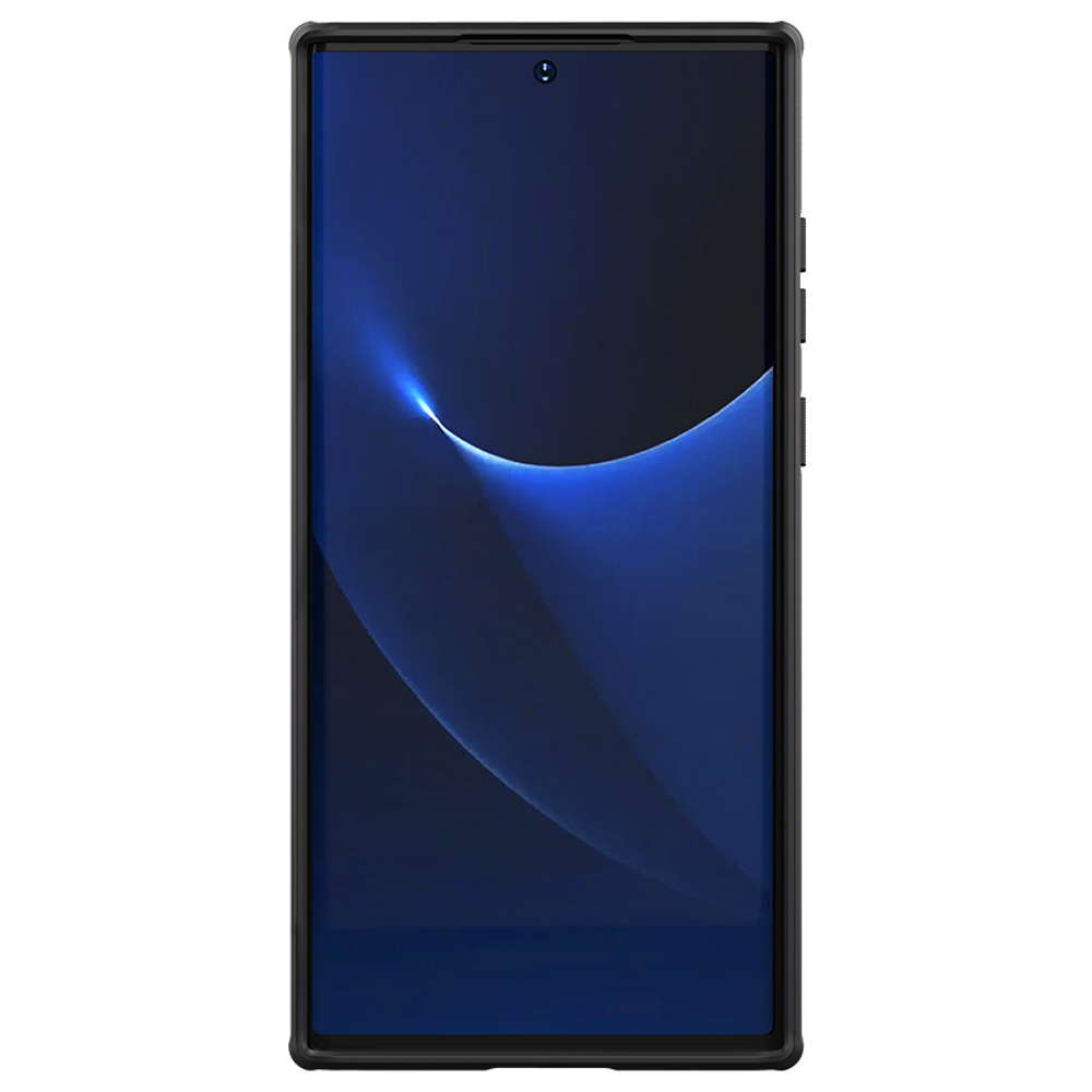 Чехол усиленный от Nillkin для телефона Samsung Galaxy S22 Ultra, серия Super Frosted Shield Pro, двухкомпонентный, черный цвет
