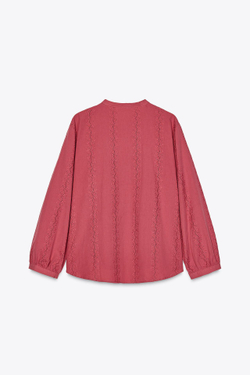 ZARA БЛУЗА С АЖУРНОЙ ВЫШИВКОЙ, МАРСАЛА