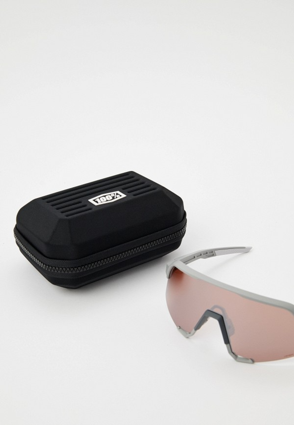 Спортивные очки с диоптриями 100% S3 / Soft Tact Stone Grey / HiPER Crimson Silver Mirror Lens