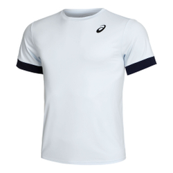 Мужское теннисное поло ASICS Court Shortsleeve Tee T-Shirt Men - Light Blue, Dark Blue