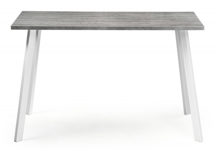 Стол деревянный Woodville Тринити Лофт 140х80 бетон светлый, белый матовый, ножки белые