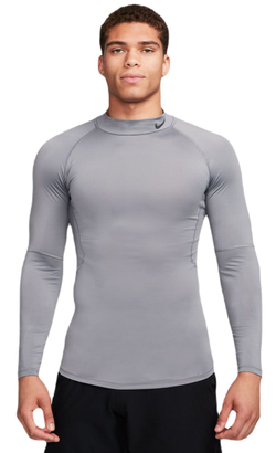Компрессионка  Nike Pro Dri-FIT фитнес Mock-Neck Long-Sleeve - серый
