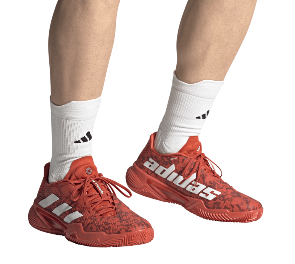 Мужские кроссовки теннисные Adidas Barricade M Clay - preloved red/cloud white/preloved red