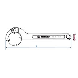 KING TONY (3641-80) Ключ радиусный шарнирный 50-80 мм, для цилиндрического крепежа